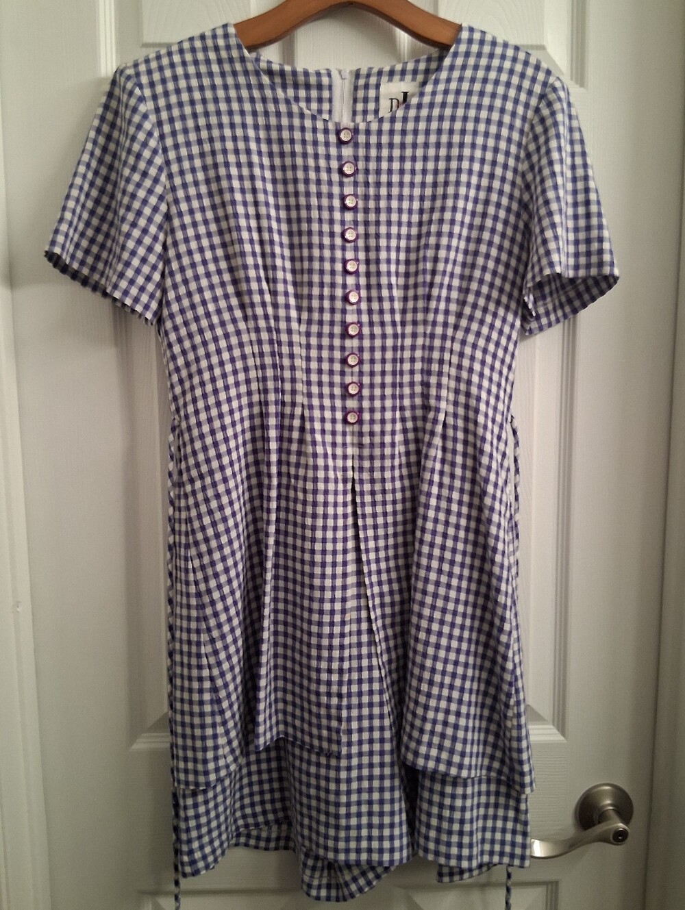 Vintage Purple And White Gingham Romper 9/10
